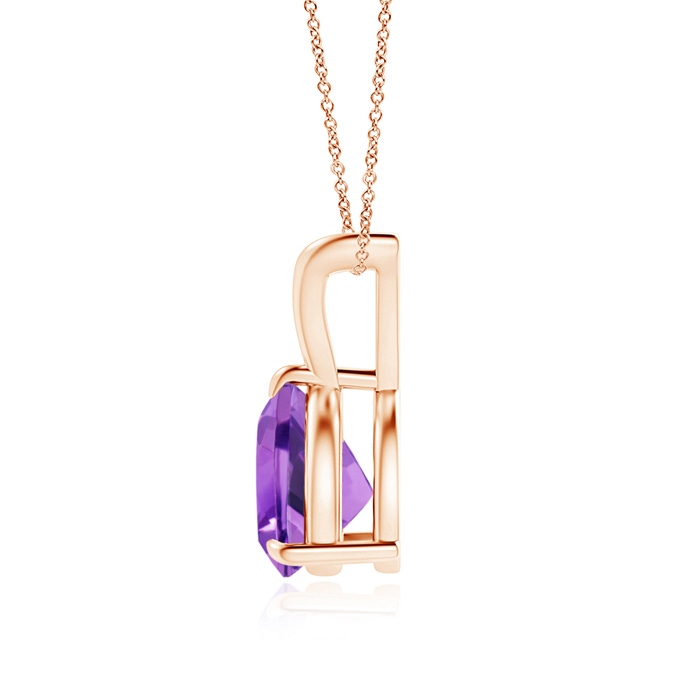 8mm AA Claw-Set Trillion Amethyst V-Bale Pendant in Rose Gold product image