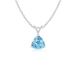 Trillion Aquamarine Solitaire Necklaces & Pendants