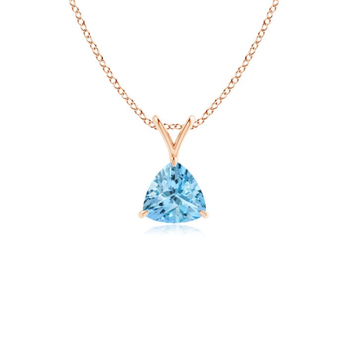 AAAA - Aquamarine / 0.35 CT / 14 KT Rose Gold