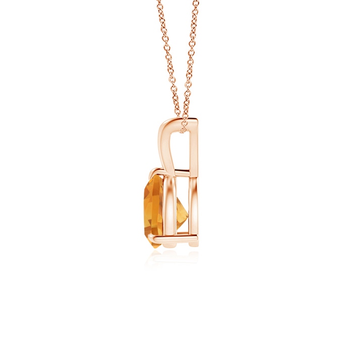 6mm A Claw-Set Trillion Citrine V-Bale Pendant in Rose Gold product image