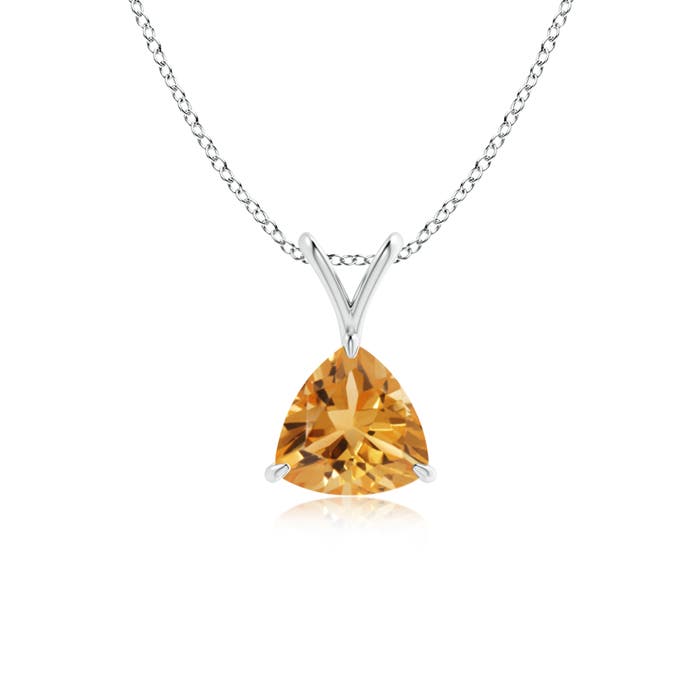 A - Citrine / 0.6 CT / 14 KT White Gold