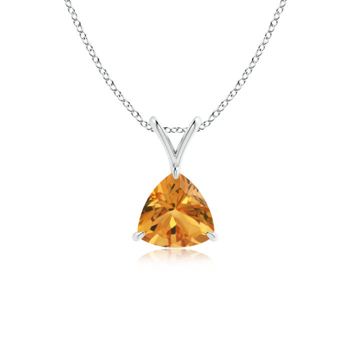 AA - Citrine / 0.6 CT / 14 KT White Gold