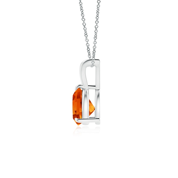 6mm AAAA Claw-Set Trillion Citrine V-Bale Pendant in White Gold Product Image