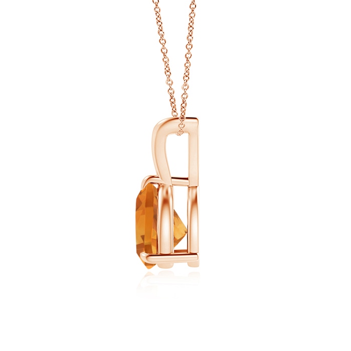 7mm AA Claw-Set Trillion Citrine V-Bale Pendant in Rose Gold product image