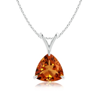 8mm AAAA Claw-Set Trillion Citrine V-Bale Pendant in P950 Platinum