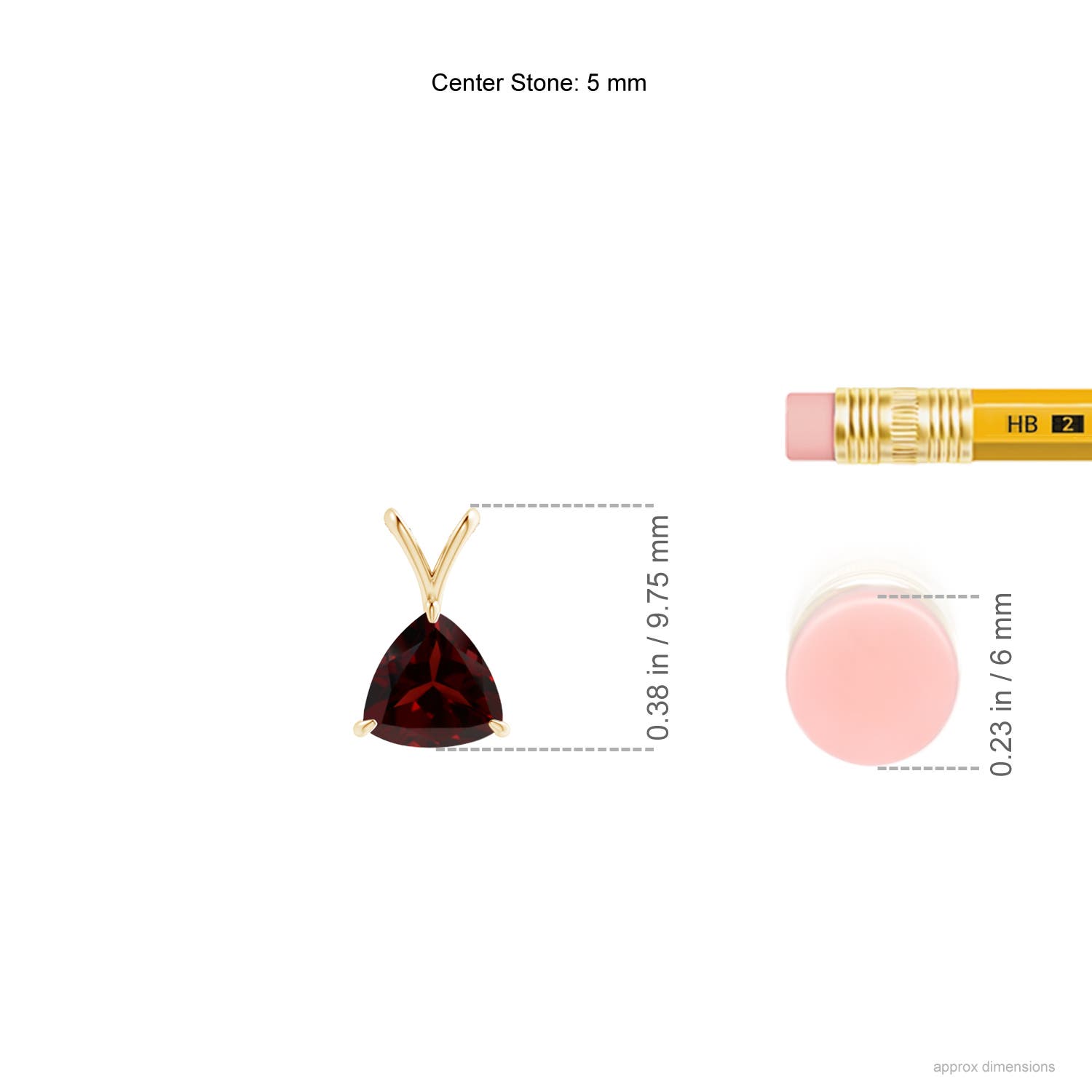 A - Garnet / 0.5 CT / 14 KT Yellow Gold