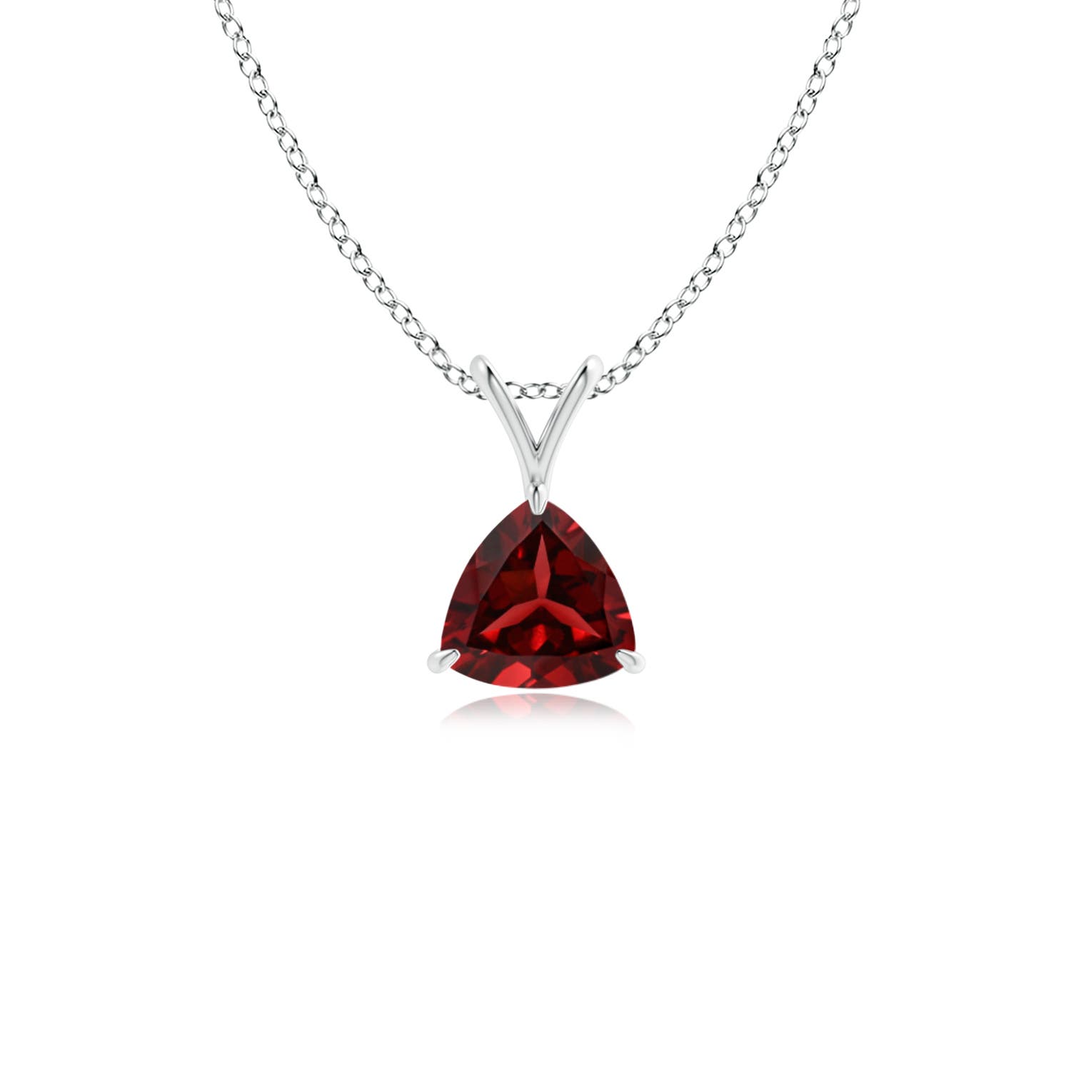 AAAA - Garnet / 0.5 CT / 14 KT White Gold