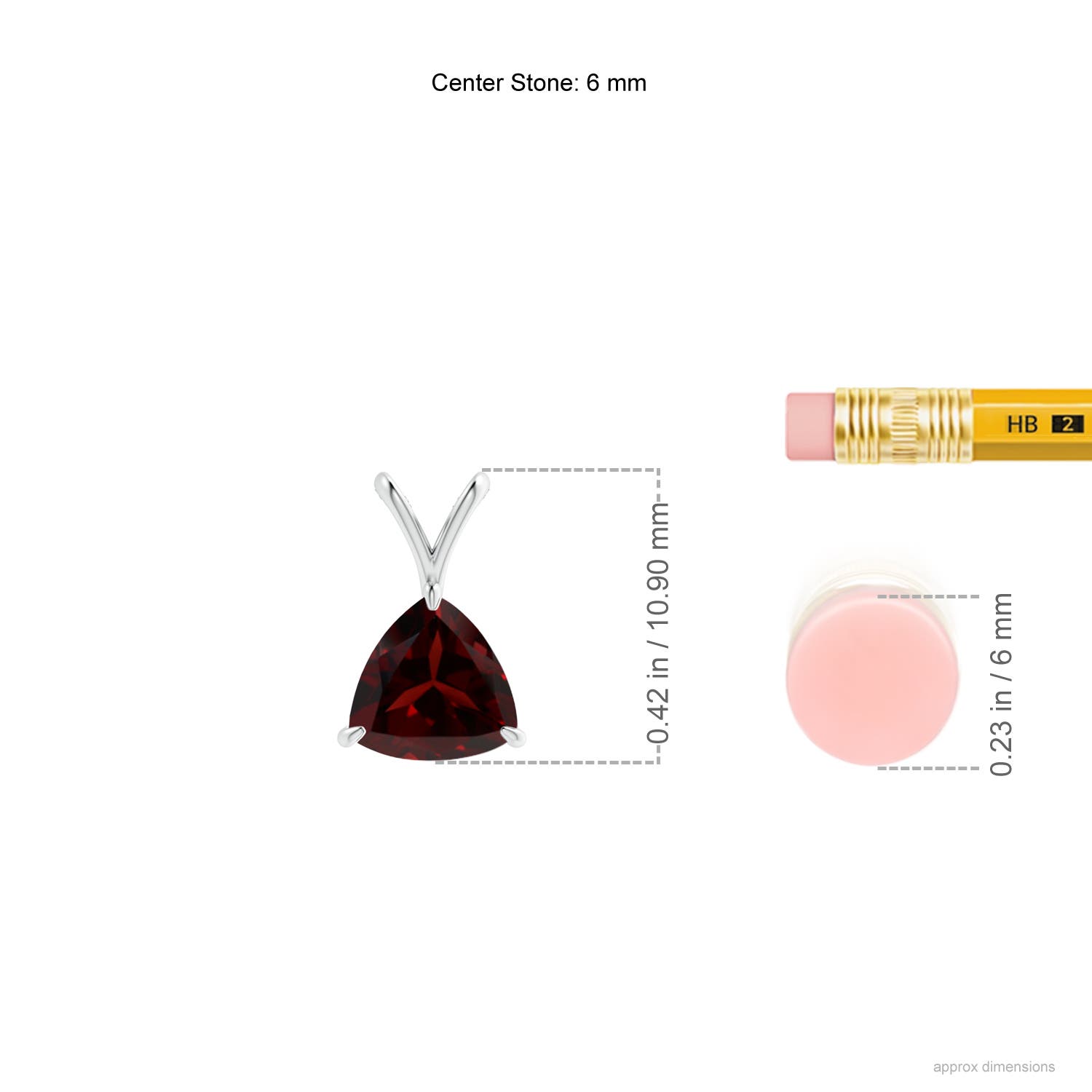 A - Garnet / 0.85 CT / 14 KT White Gold