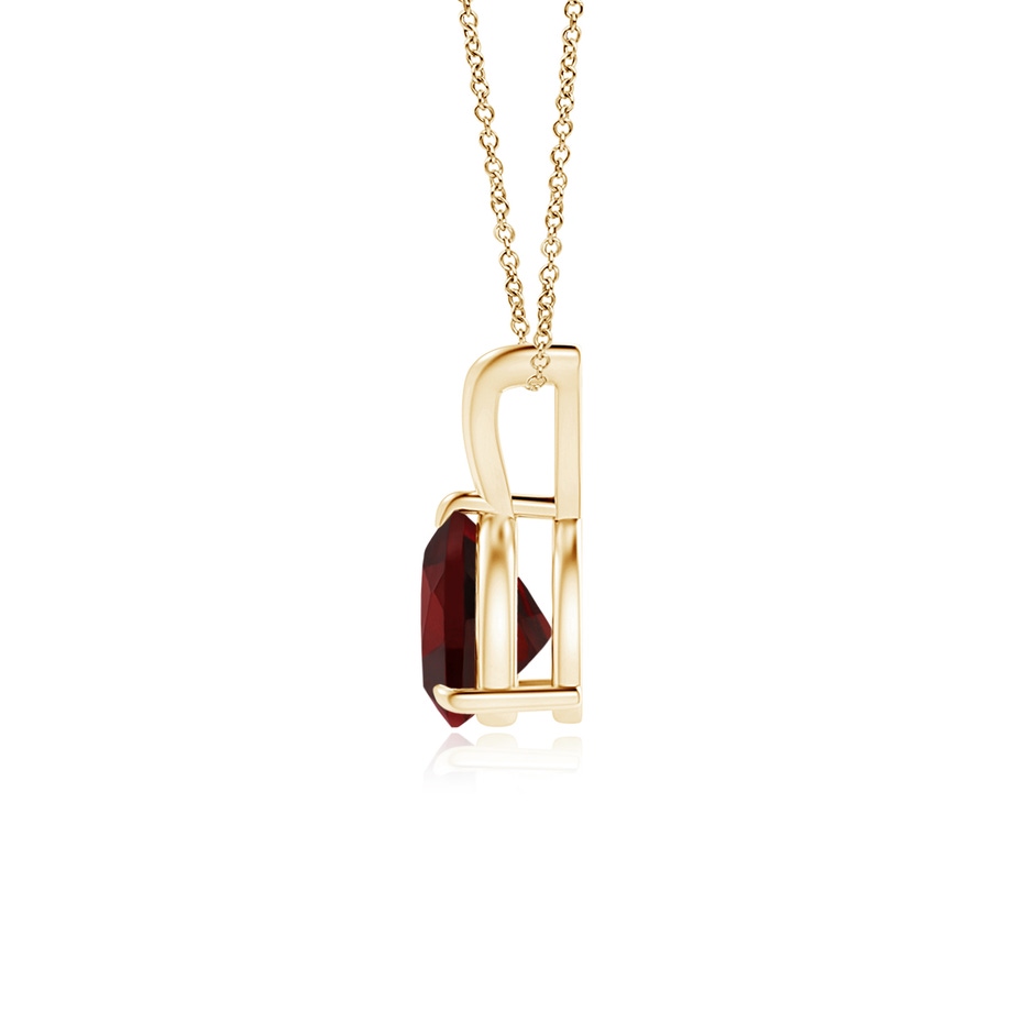 6mm AAA Claw-Set Trillion Garnet V-Bale Pendant in 18K Yellow Gold side 199