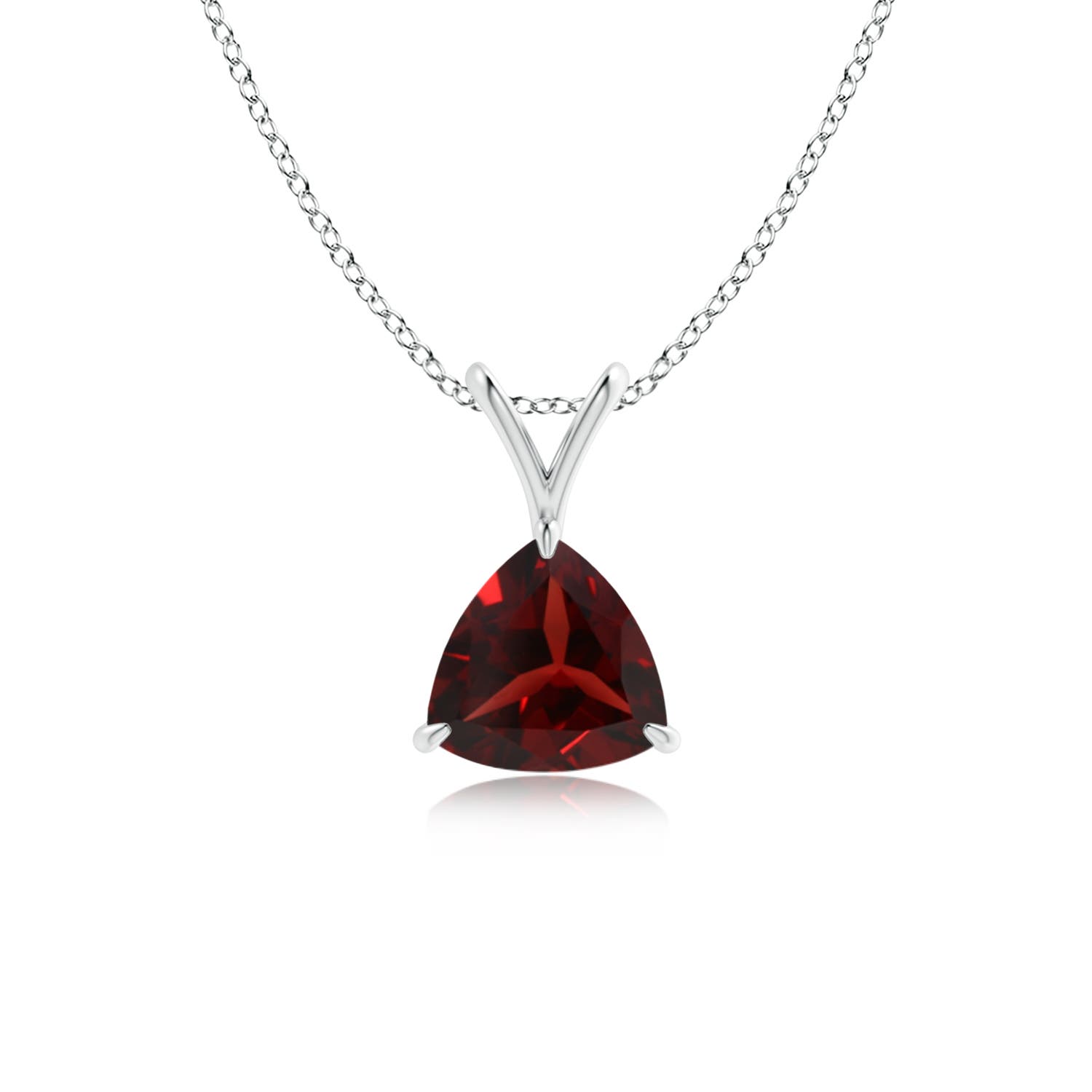 AAA - Garnet / 0.85 CT / 14 KT White Gold