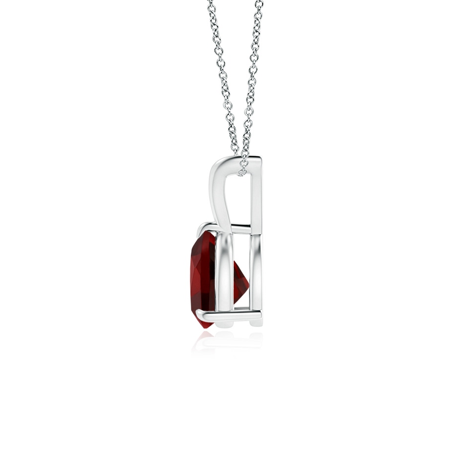 6mm AAAA Claw-Set Trillion Garnet V-Bale Pendant in P950 Platinum side 199