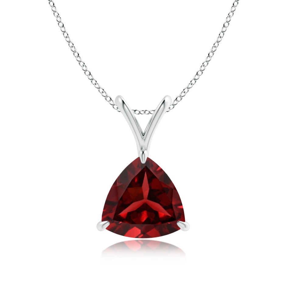 8mm AAAA Claw-Set Trillion Garnet V-Bale Pendant in P950 Platinum 