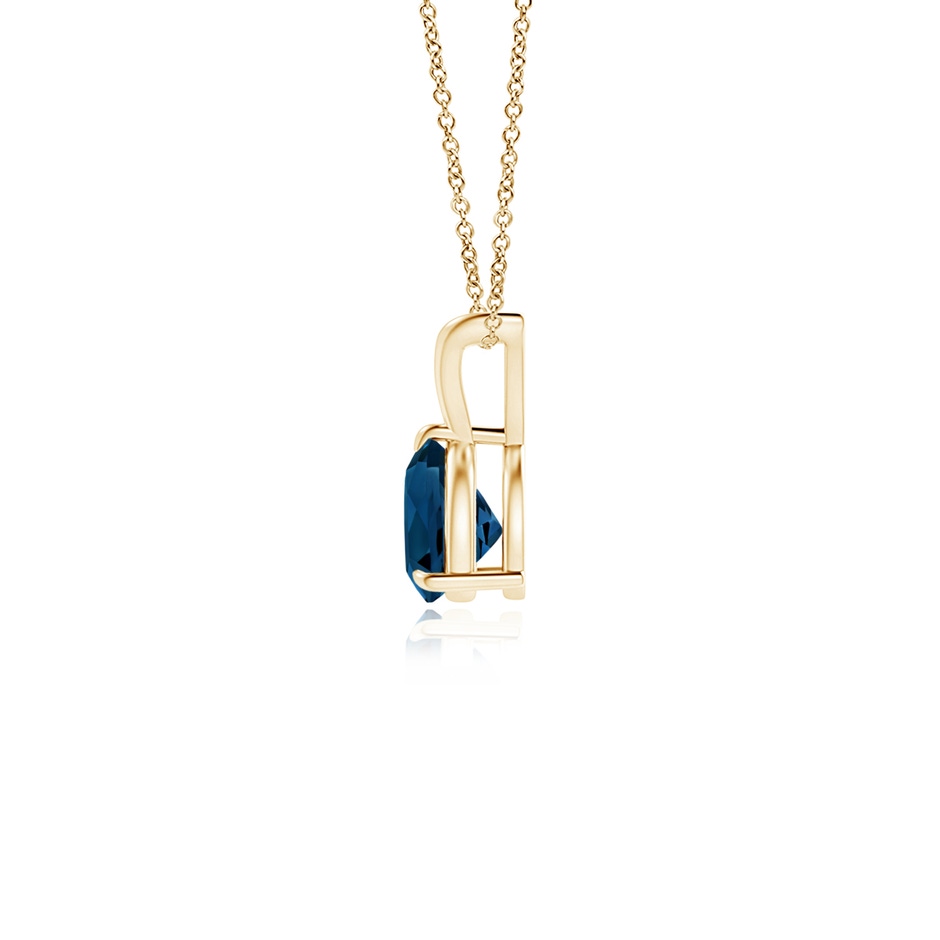 5mm AAAA Claw-Set Trillion London Blue Topaz V-Bale Pendant in Yellow Gold product image