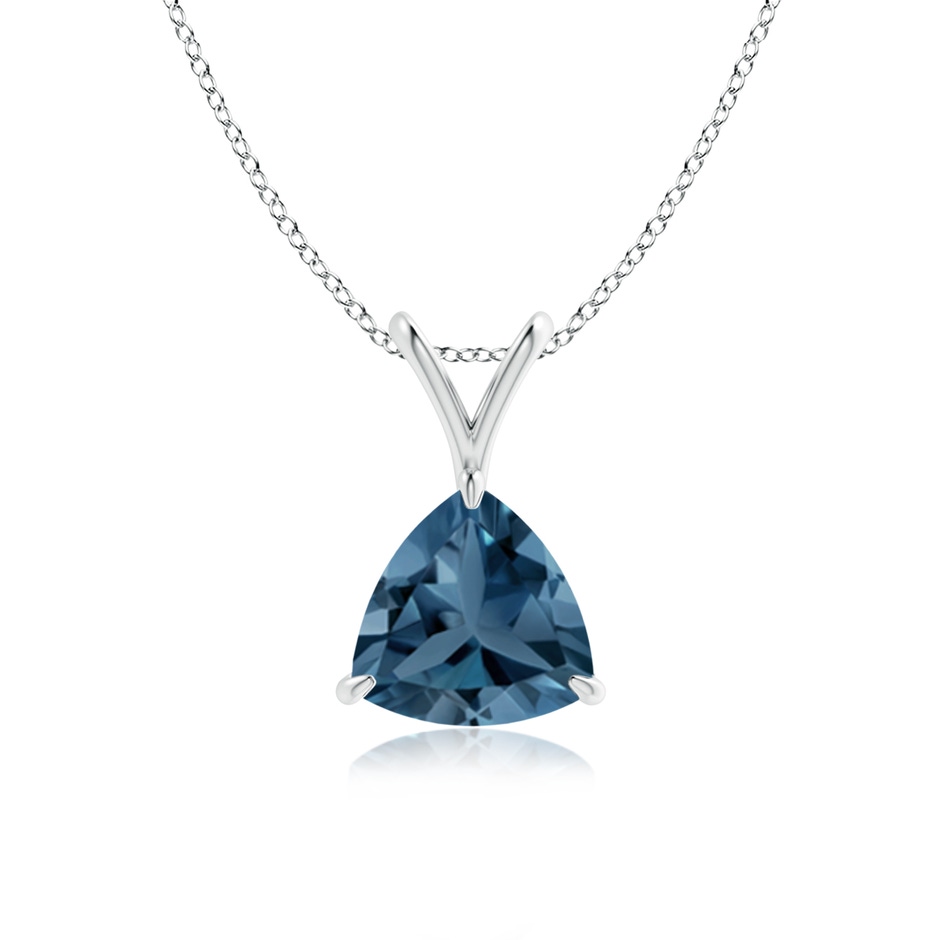 7mm A Claw-Set Trillion London Blue Topaz V-Bale Pendant in P950 Platinum 