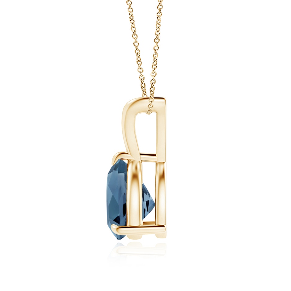 8mm A Claw-Set Trillion London Blue Topaz V-Bale Pendant in 9K Yellow Gold product image
