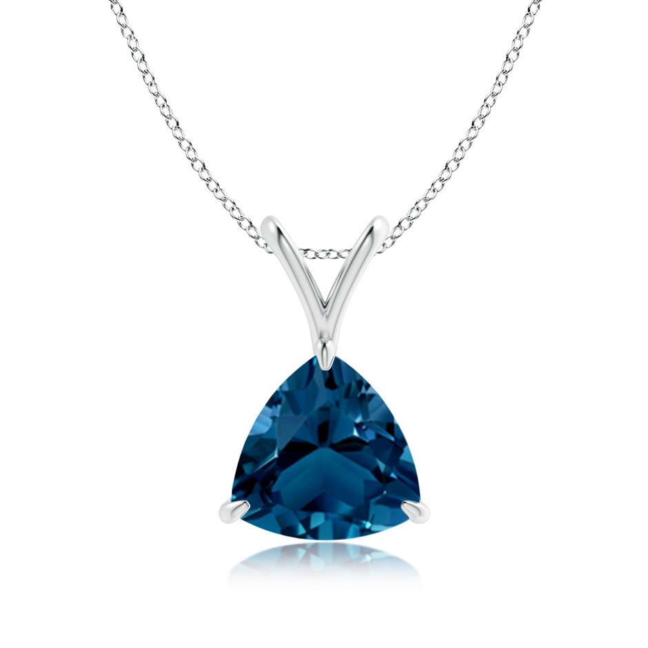 8mm AAAA Claw-Set Trillion London Blue Topaz V-Bale Pendant in P950 Platinum 