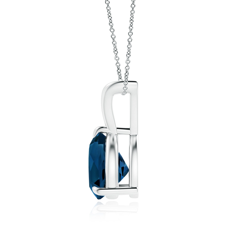 8mm AAAA Claw-Set Trillion London Blue Topaz V-Bale Pendant in White Gold product image