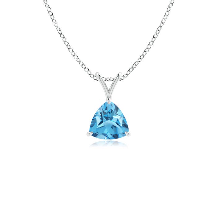 AA - Swiss Blue Topaz / 0.5 CT / 14 KT White Gold