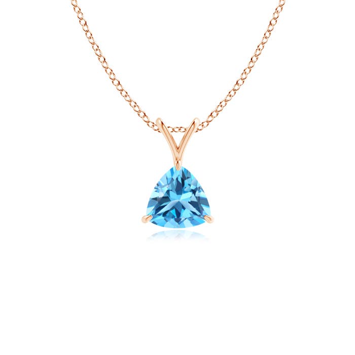 AAA - Swiss Blue Topaz / 0.5 CT / 14 KT Rose Gold