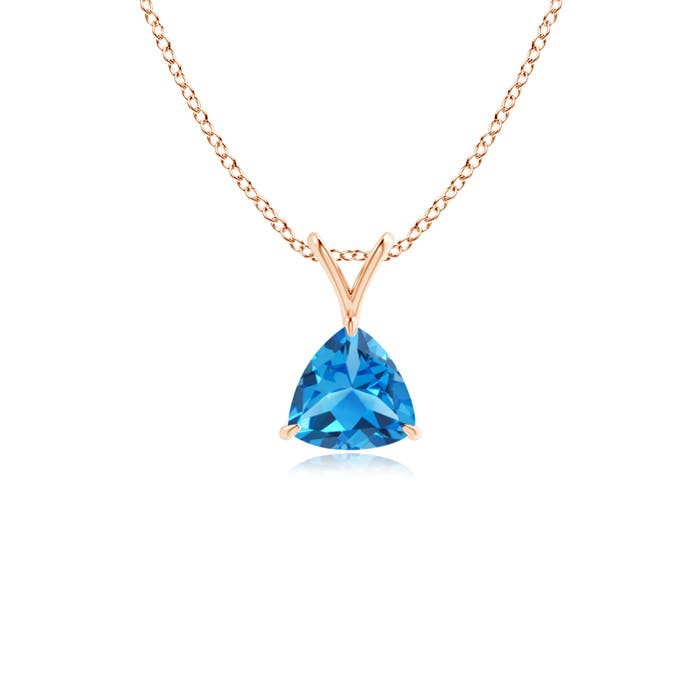 AAAA - Swiss Blue Topaz / 0.5 CT / 14 KT Rose Gold