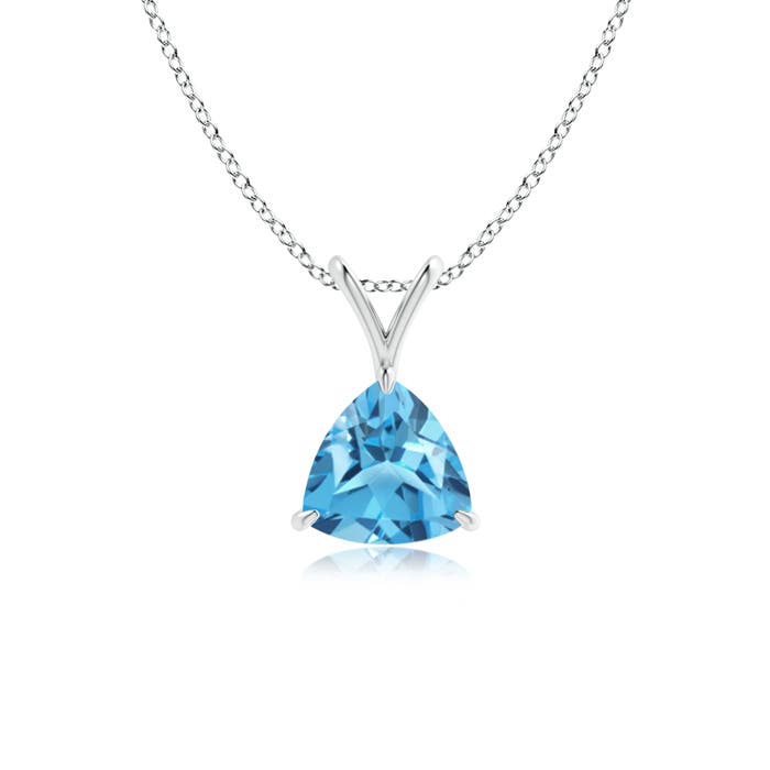 AA - Swiss Blue Topaz / 0.9 CT / 14 KT White Gold