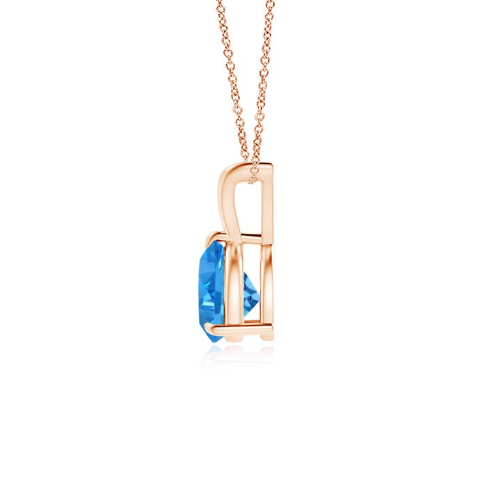 AAAA - Swiss Blue Topaz / 0.9 CT / 14 KT Rose Gold