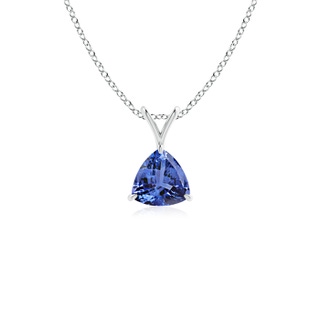 5mm AA Claw-Set Trillion Tanzanite V-Bale Pendant in P950 Platinum