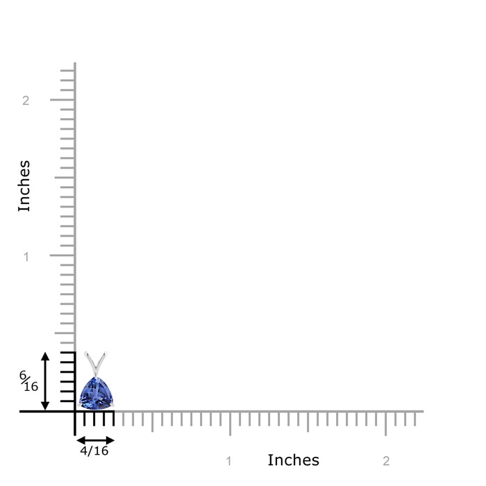 5mm AA Claw-Set Trillion Tanzanite V-Bale Pendant in White Gold product image