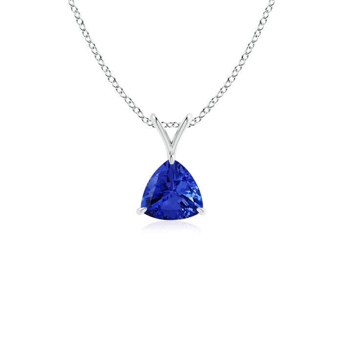 5mm AAA Claw-Set Trillion Tanzanite V-Bale Pendant in P950 Platinum 