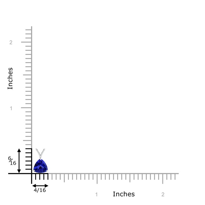 5mm AAAA Claw-Set Trillion Tanzanite V-Bale Pendant in P950 Platinum product image
