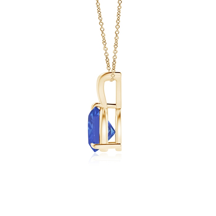 6mm AA Claw-Set Trillion Tanzanite V-Bale Pendant in Yellow Gold product image