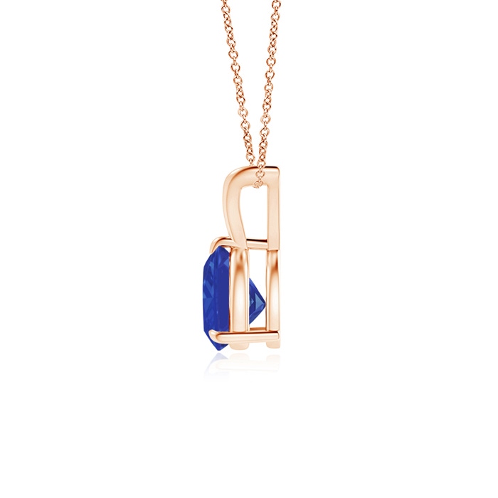 6mm AAA Claw-Set Trillion Tanzanite V-Bale Pendant in Rose Gold product image