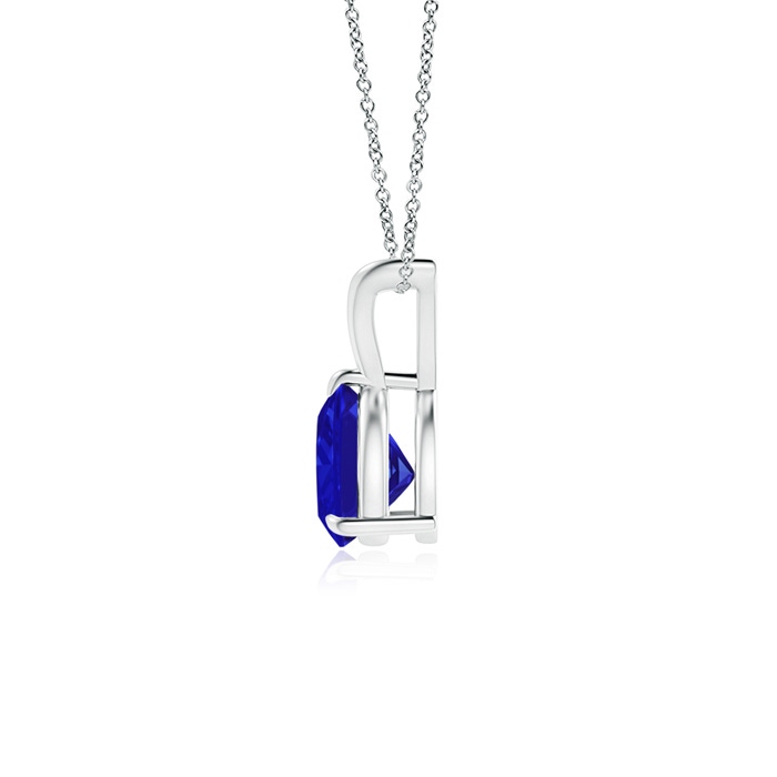 6mm AAAA Claw-Set Trillion Tanzanite V-Bale Pendant in P950 Platinum product image