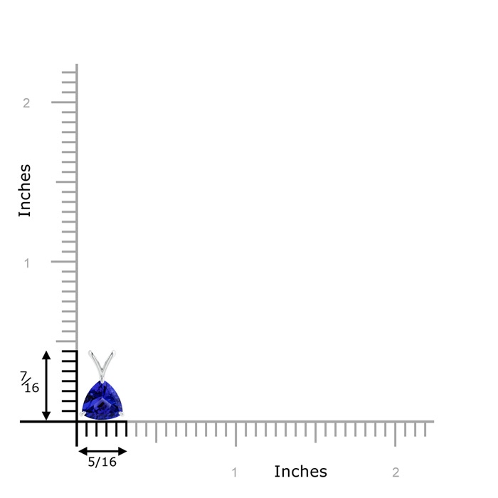 6mm AAAA Claw-Set Trillion Tanzanite V-Bale Pendant in P950 Platinum product image