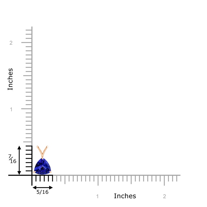 6mm AAAA Claw-Set Trillion Tanzanite V-Bale Pendant in Rose Gold product image