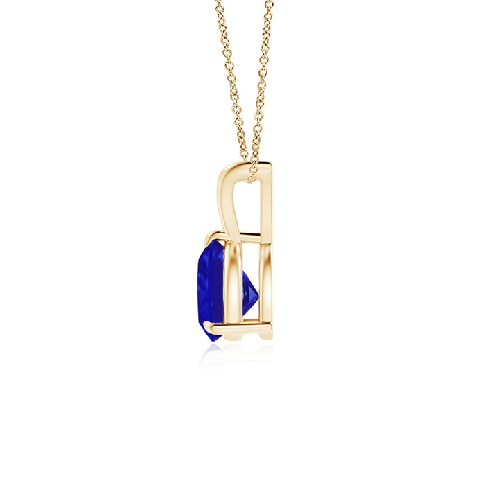 6mm AAAA Claw-Set Trillion Tanzanite V-Bale Pendant in Yellow Gold product image