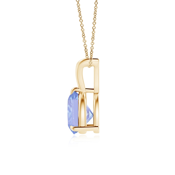 7mm A Claw-Set Trillion Tanzanite V-Bale Pendant in Yellow Gold product image