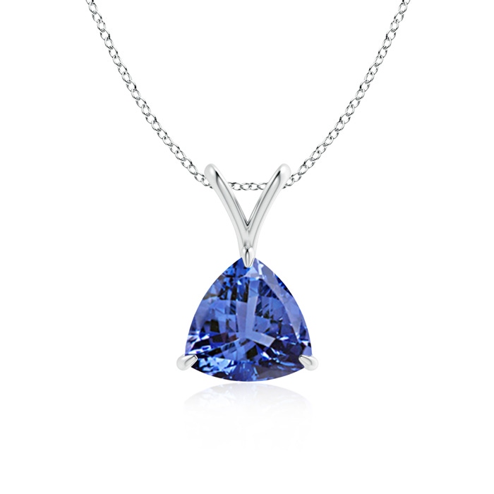 7mm AA Claw-Set Trillion Tanzanite V-Bale Pendant in P950 Platinum 