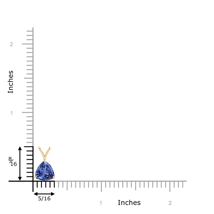 7mm AA Claw-Set Trillion Tanzanite V-Bale Pendant in Yellow Gold product image