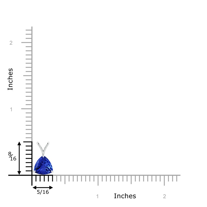 7mm AAA Claw-Set Trillion Tanzanite V-Bale Pendant in White Gold product image