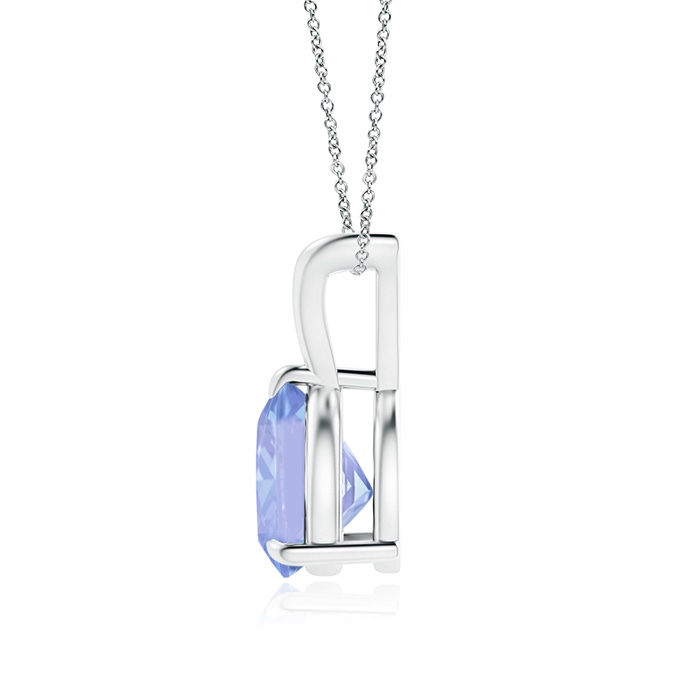8mm A Claw-Set Trillion Tanzanite V-Bale Pendant in White Gold product image