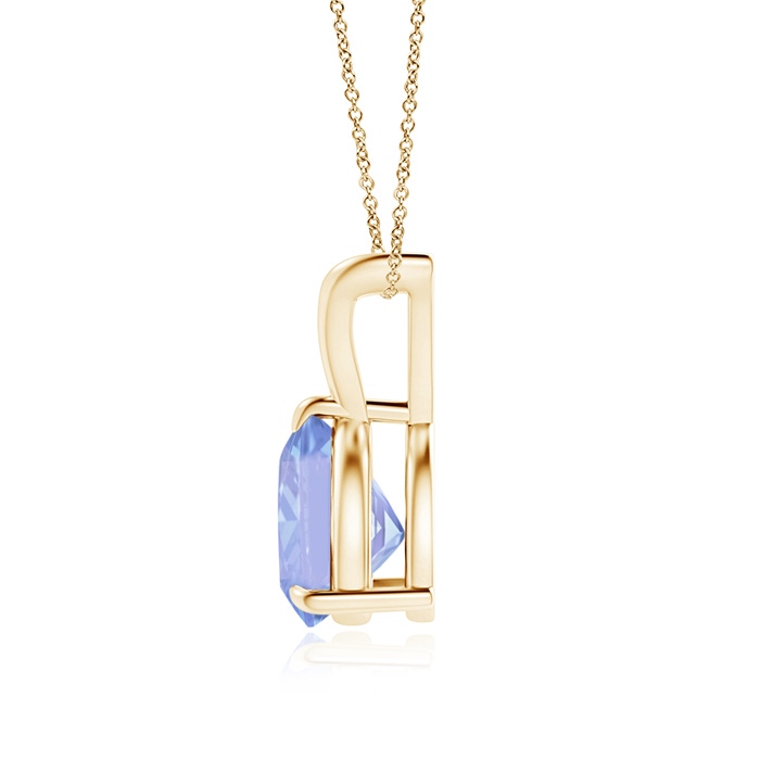 8mm A Claw-Set Trillion Tanzanite V-Bale Pendant in Yellow Gold product image