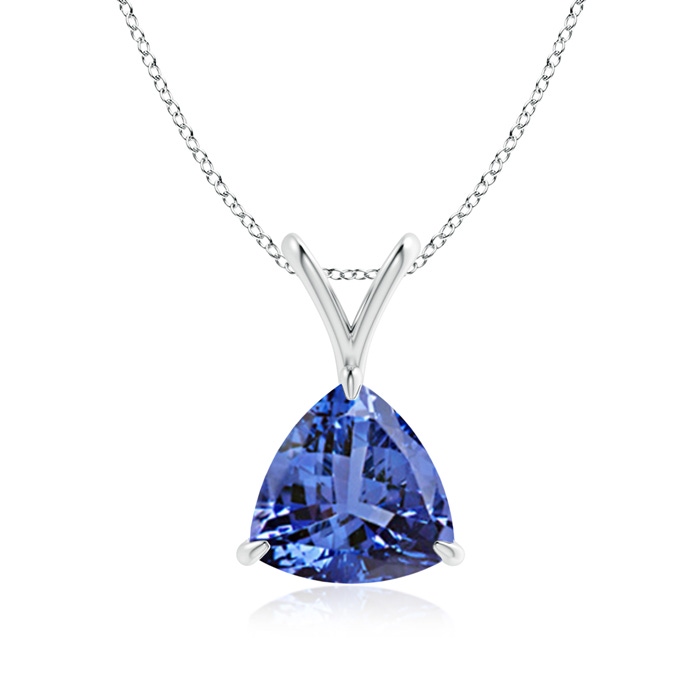 8mm AA Claw-Set Trillion Tanzanite V-Bale Pendant in P950 Platinum 