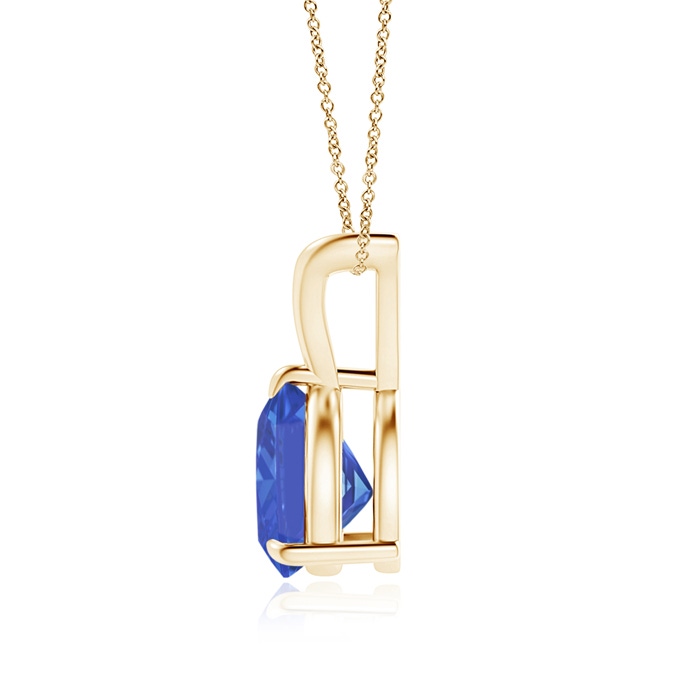 8mm AA Claw-Set Trillion Tanzanite V-Bale Pendant in Yellow Gold product image