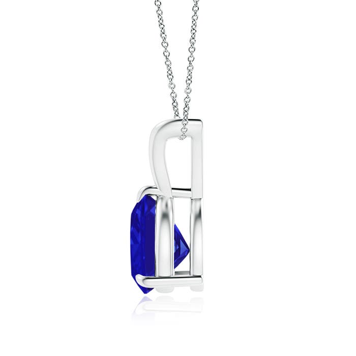 8mm AAAA Claw-Set Trillion Tanzanite V-Bale Pendant in P950 Platinum