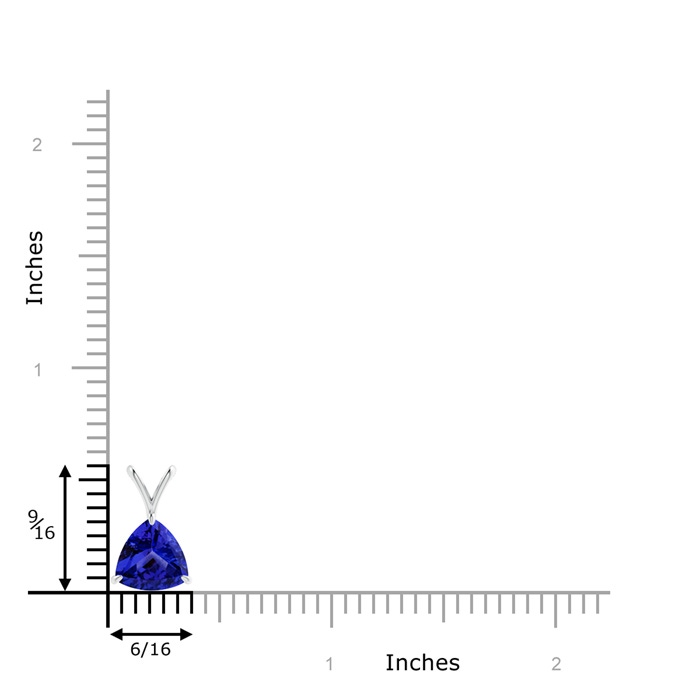 8mm AAAA Claw-Set Trillion Tanzanite V-Bale Pendant in P950 Platinum product image