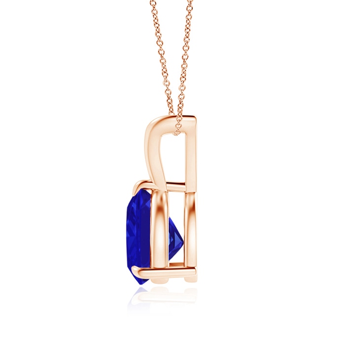 8mm AAAA Claw-Set Trillion Tanzanite V-Bale Pendant in Rose Gold Product Image