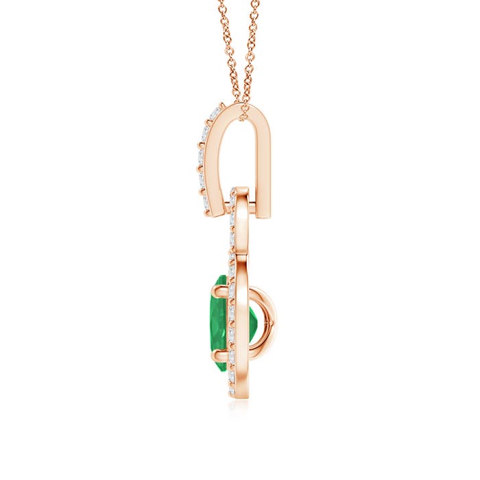 A - Emerald / 0.44 CT / 14 KT Rose Gold