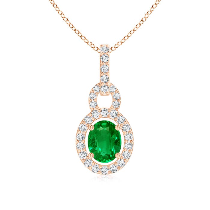 AAAA - Emerald / 0.44 CT / 14 KT Rose Gold