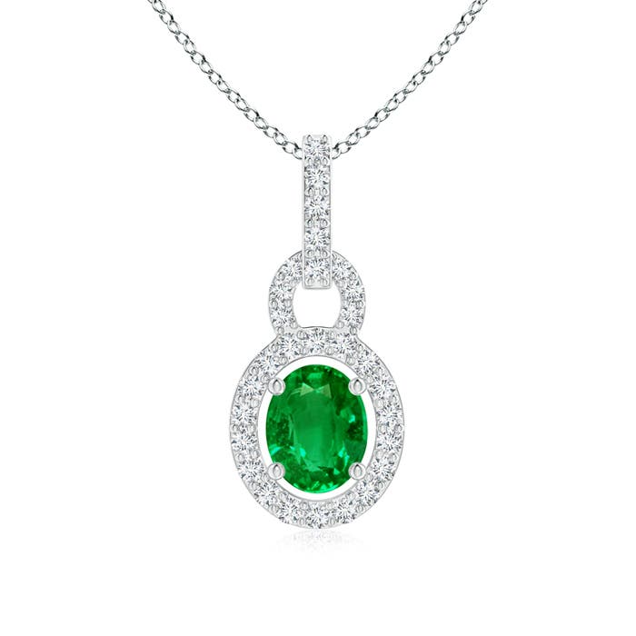 AAAA - Emerald / 0.44 CT / 14 KT White Gold